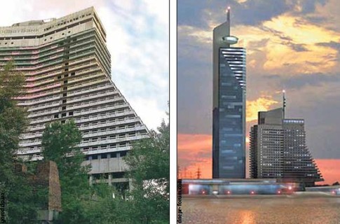 28 этажей "Паруса" пустуют. К зданию хотят пристроить бизнес-центр. Фото с сайта segodnya.ua