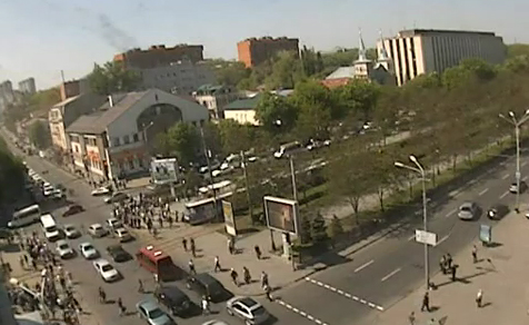 Первый взрыв в Днепропетровске. Кадр из видео