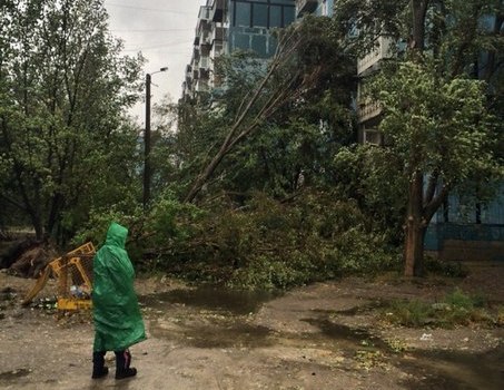 Новость - События - Ночной ураган и дождь в Днепропетровске выворачивал деревья и заливал машины