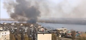 Большой пожар на Победе: дым видно на весь город (видео)