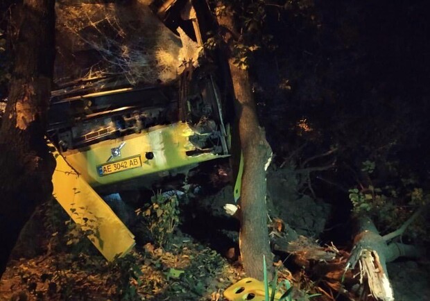 В Днепре автобус врезался в дерево / фото: ХД