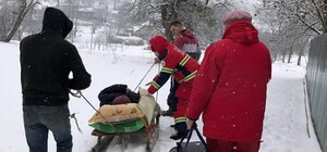 Швидкою не проїхати: львівські медики на санчатах рятували жінку з інсультом