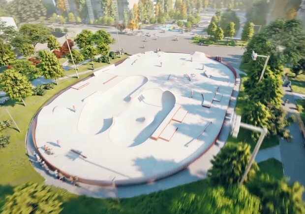 Как будет выглядеть скейт-парк на левом берегу - фото: fb Сергей Пустовой