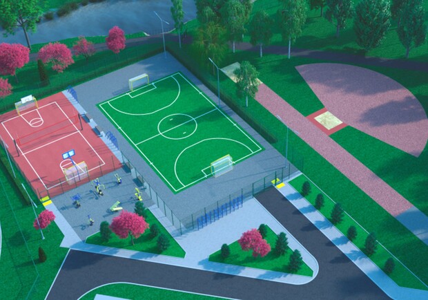 Вместо поросшего поля: в Томаковке начали реконструировать школьный стадион - фото ОГА