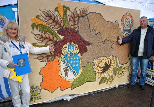 В Книгу рекордов Украины попала карта Днепропетровщины из зерна - 