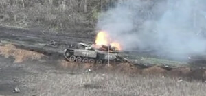 Днепровские военные показали, как уничтожили дроном вражеский танк с боекомплектом