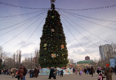 Главную елку города зажгут 24 декабря. Фото с сайта 34.ua