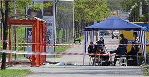Следователи работают на месте первого взрыва. Фото Дениса Моторина