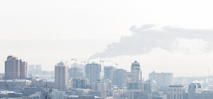 Киев зимой, вид сверху