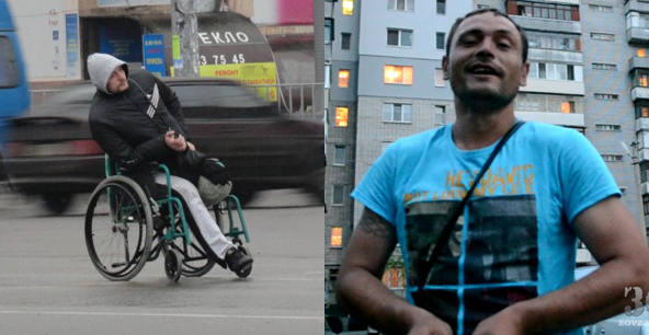 Инвалид-колясочник снова на ногах. Кадр из видео