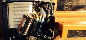 Пелевин, Есенин и Шекспир: в Симферополе на остановке появилась полка с бесплатным книгами