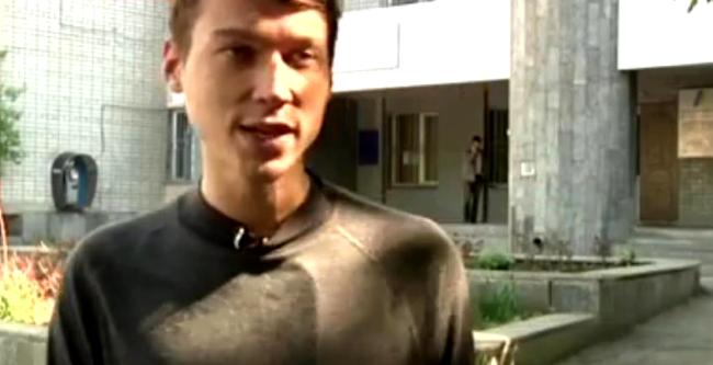 Задержанный журналист Степан Чирич. Кадр из видео
