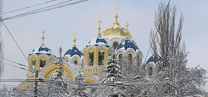 Возле Владимирского собора образовалась большая очередь за освященной водой