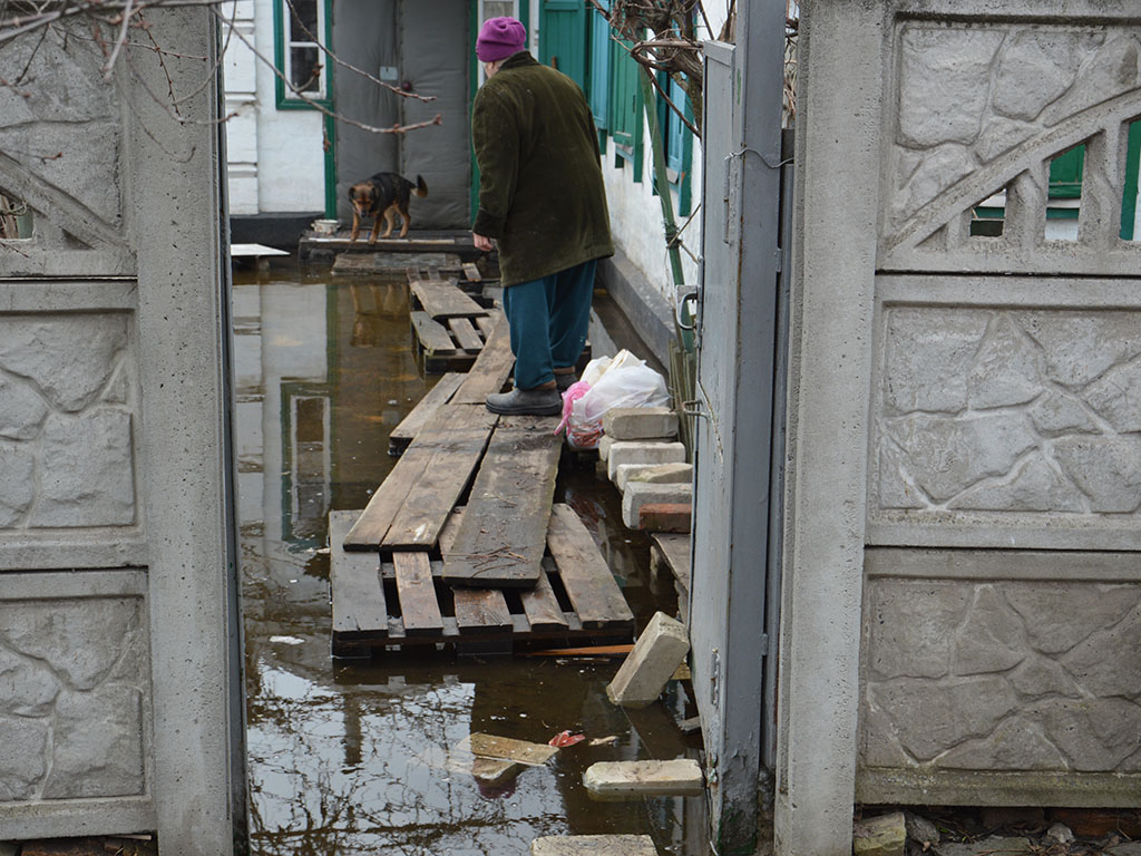 На левом берегу затопило дворы домов. фото: ГСЧС
