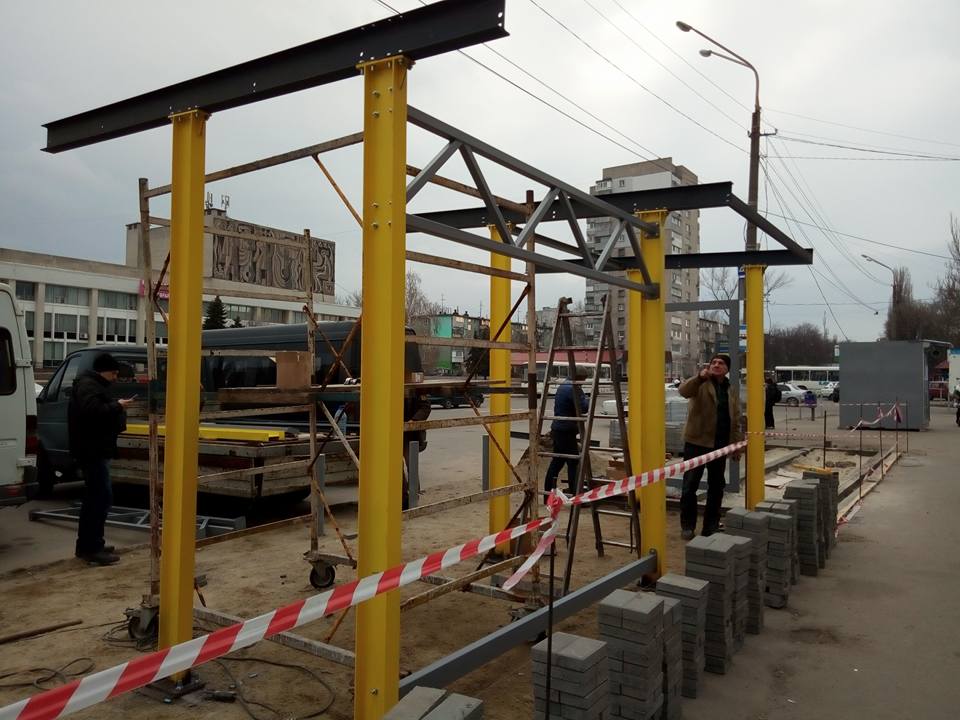 строительство остановки на проспекте Калнышевского. фото:"Райончик"