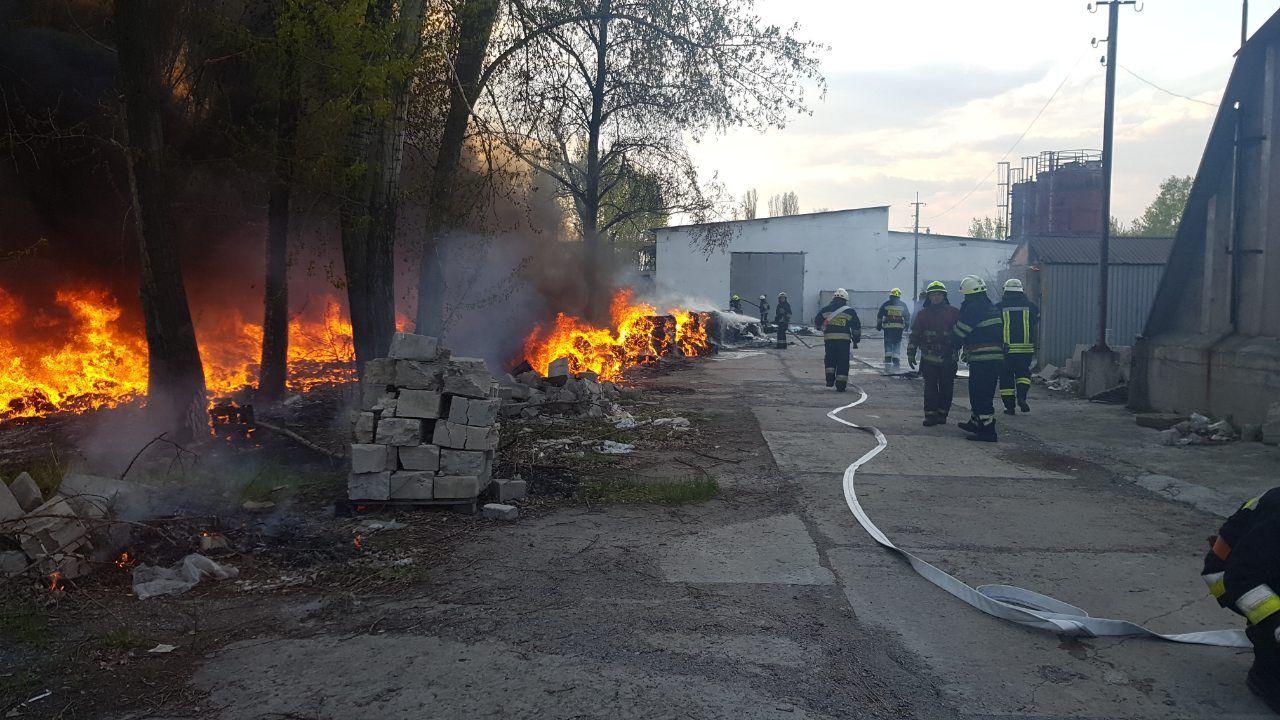 на левом берегу пожар. фото: ГСЧС в Днепропетровсой области