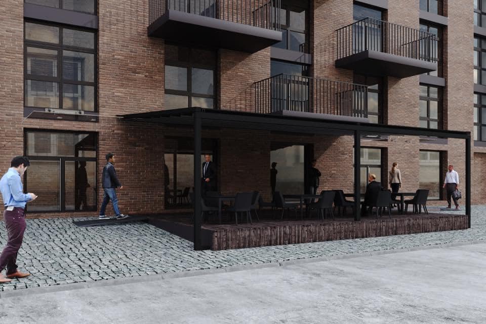 Вот так будет выглядеть летник. Места для прохода все равно остается немного / фото: @for.rest.healthy.cafe