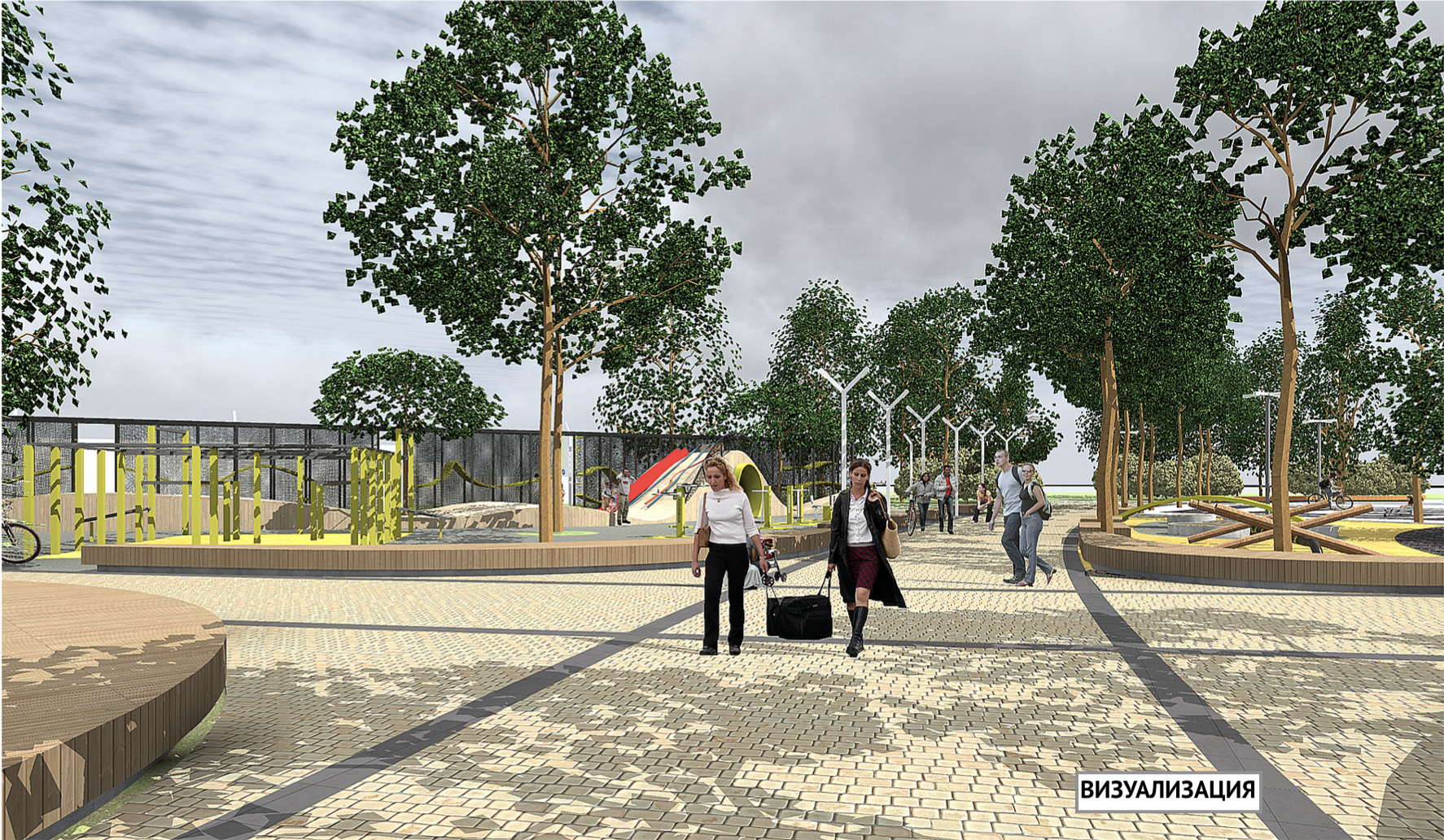 Визуализация реконструкции сквера на Северном