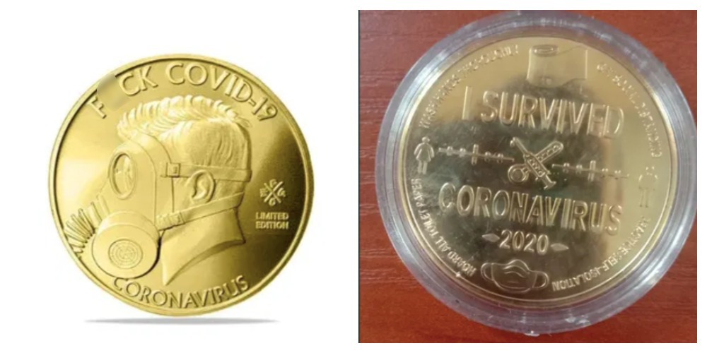 Монета, посвященная коронавирусу / фото с OLX