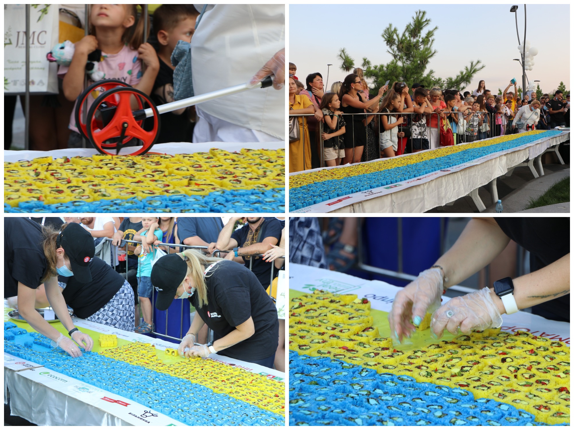 Флаг Украины из суши в Днепре / фото: горсовета