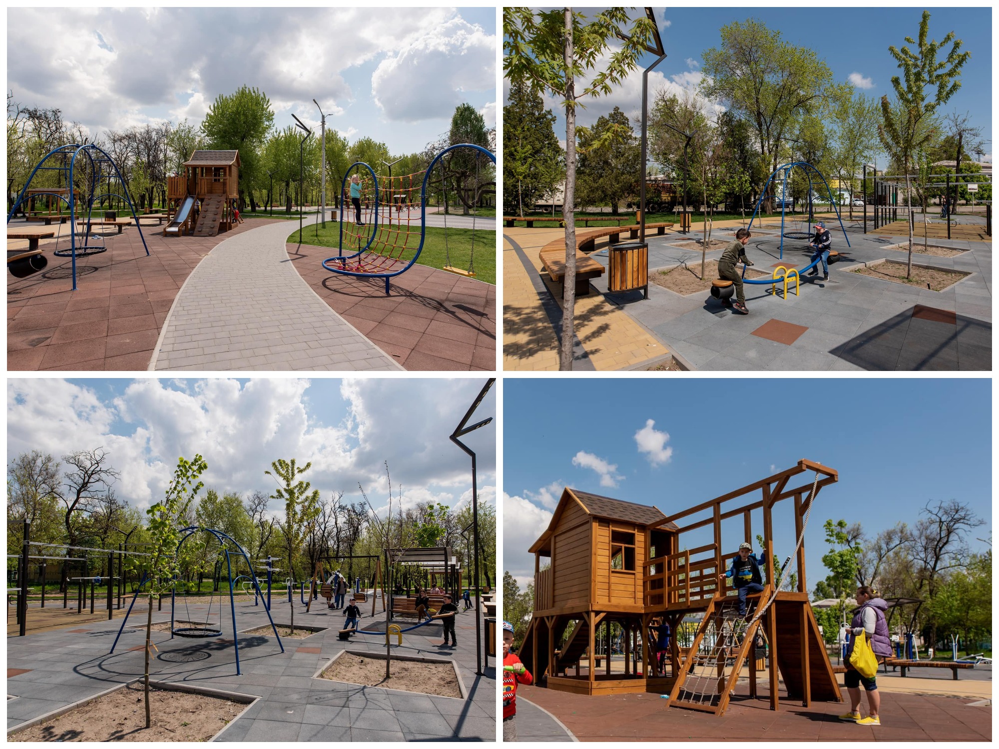 В сквере много развлечений для детей -