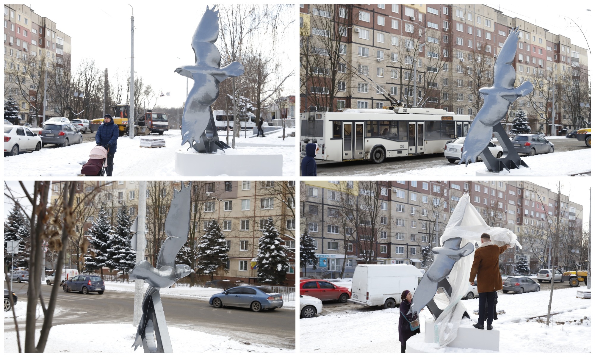 В Днепре появилась большая скульптура сокола