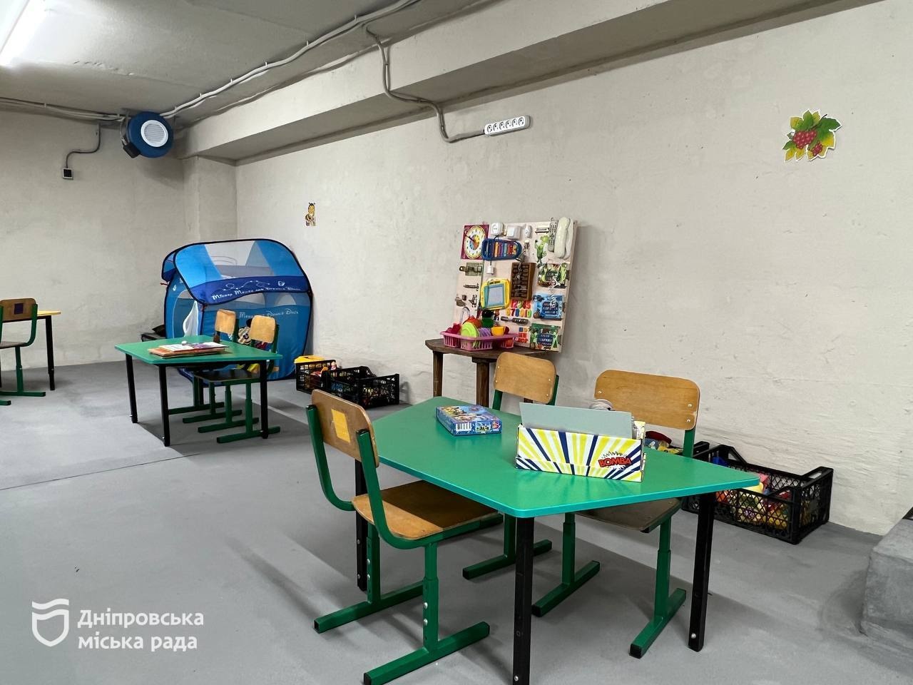 Укриття у дитячому садку у Дніпрі -