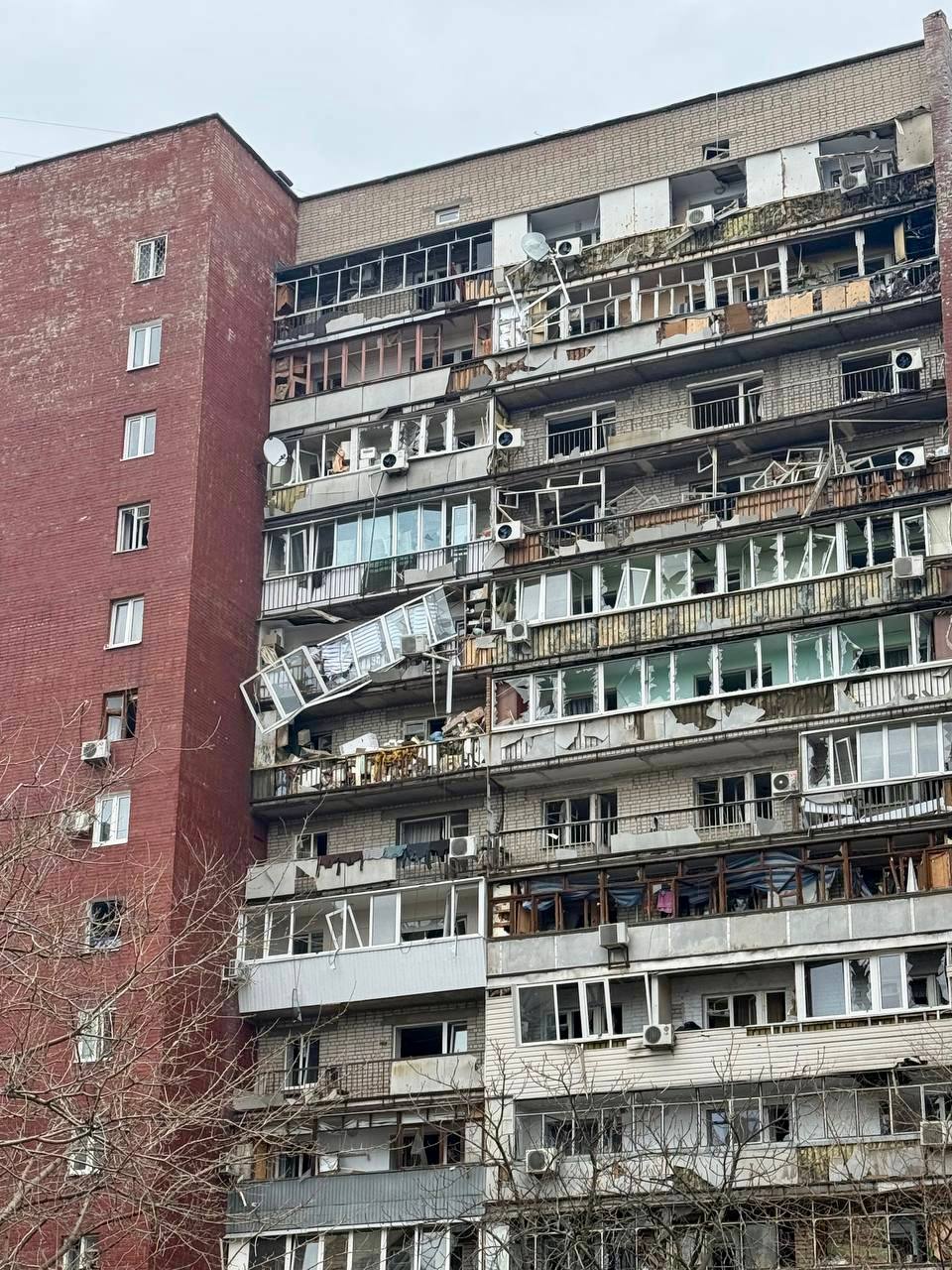 Последствия атаки по Днепру.