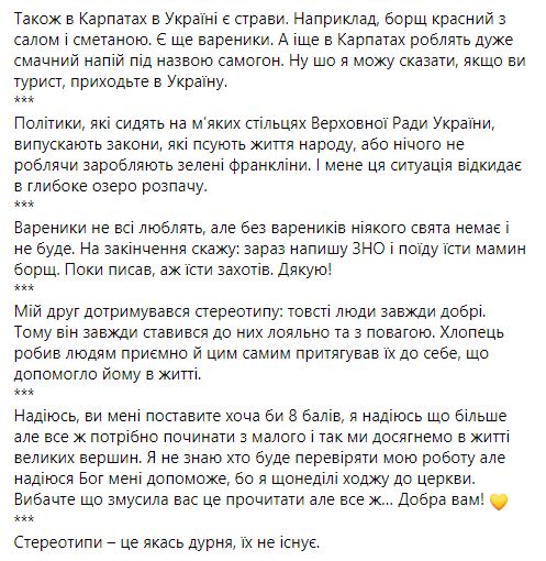 Перлы из эссе на ВНО (3 часть). Фото: скриншот
