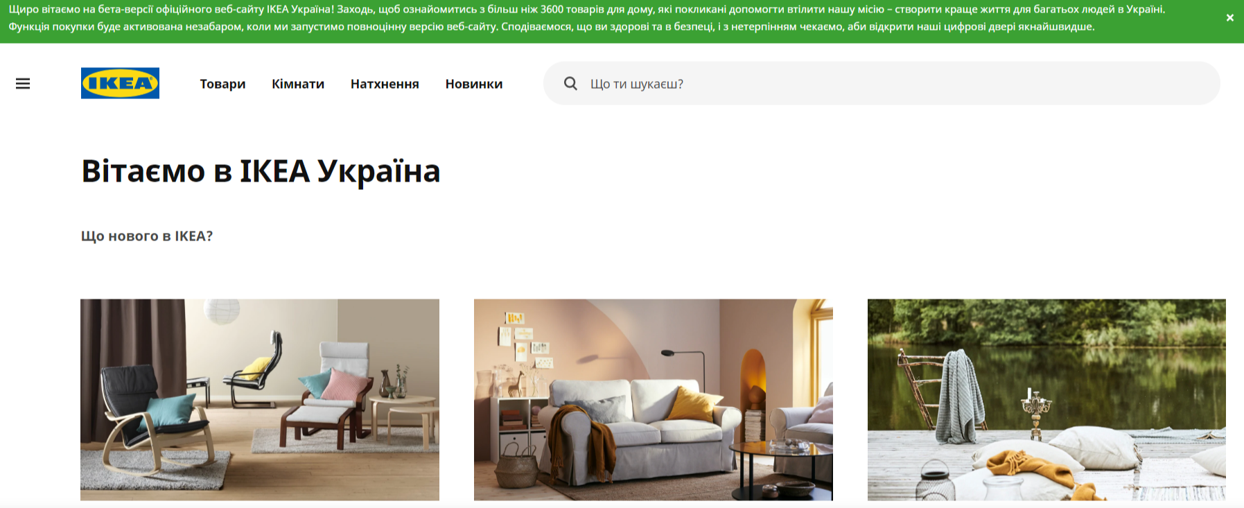 ИКЕА в Украине откроет онлайн-магазин "в скором времени". Скриншот: ikea.com