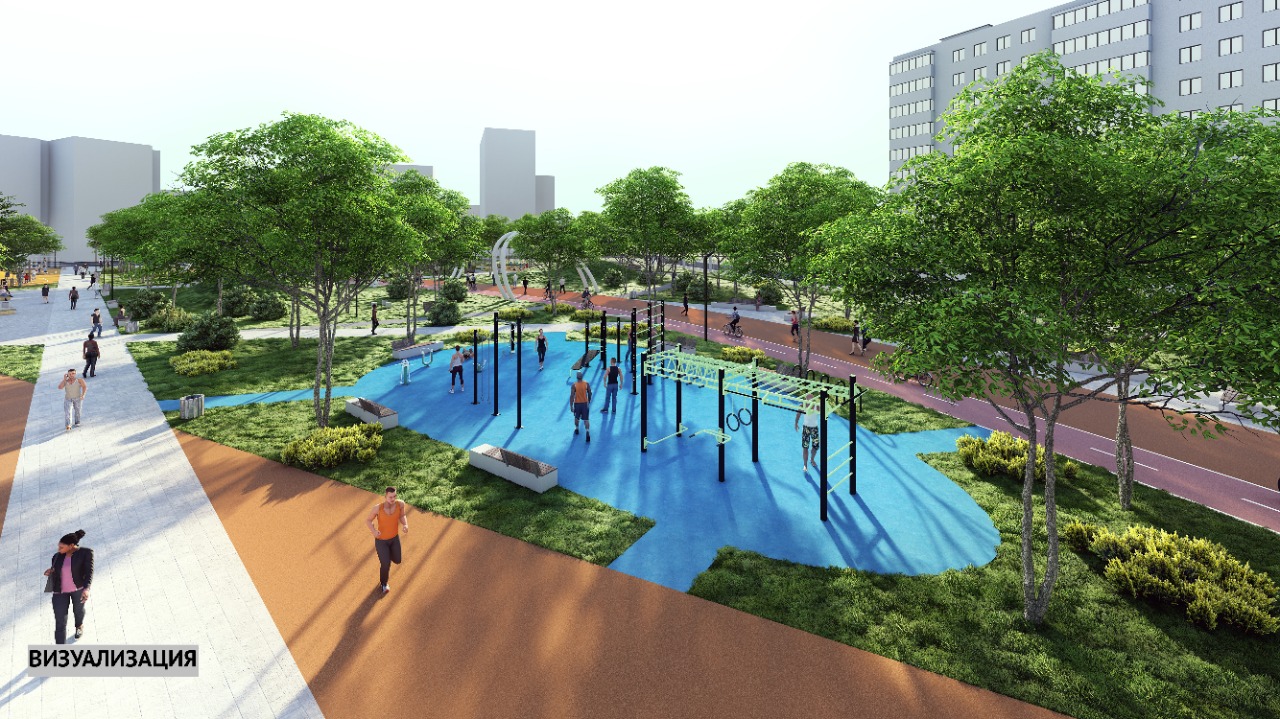 Также появится спортивная площадка и сквер