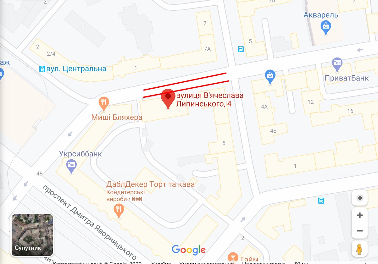 Участок, на котором планируется сужение/ фото: google.maps