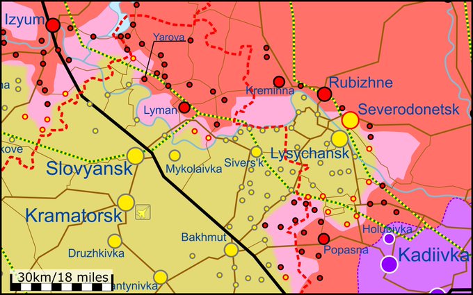 Карта бойових дій в Україні 2 червня
