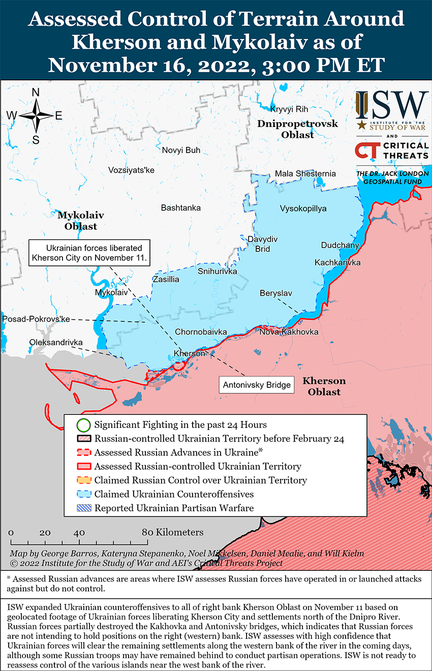 Карта бойових дій в Україні 17 листопада