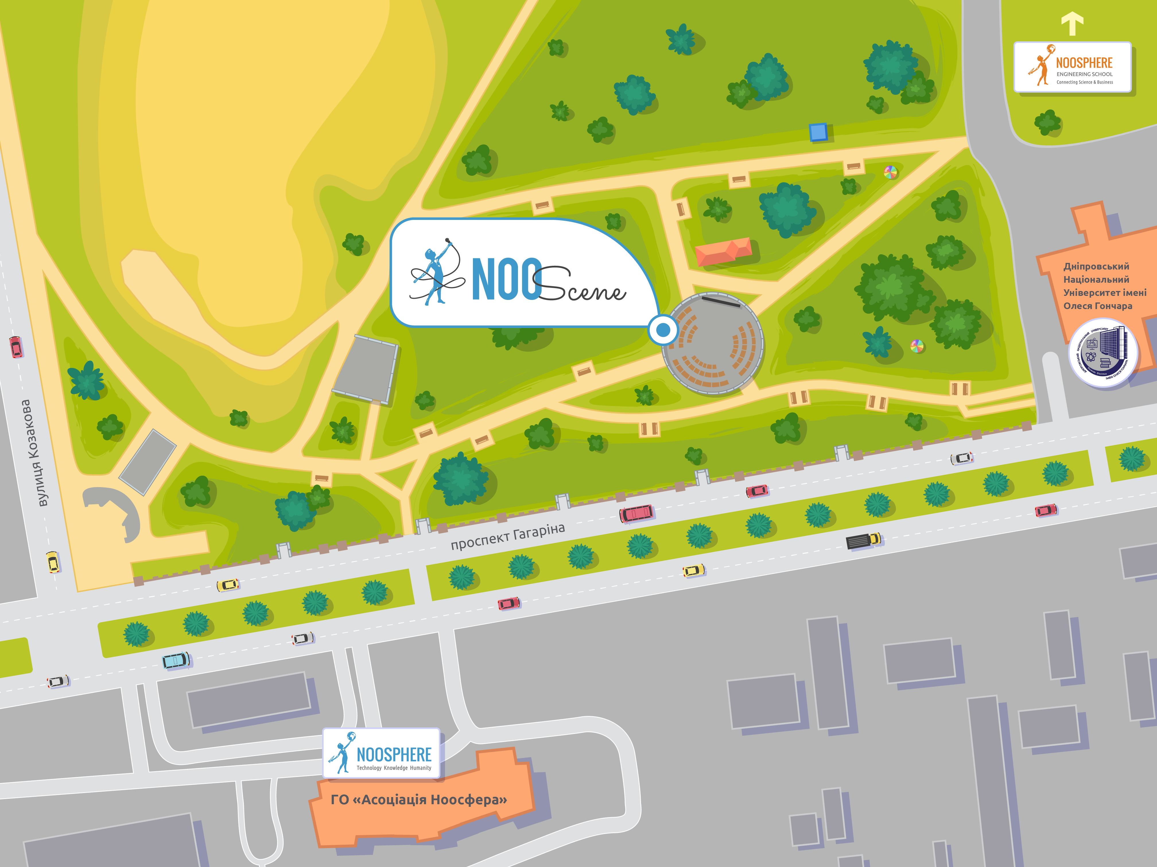 Расположение сцены под открытым небом в парке/ фото: biggggidea.com