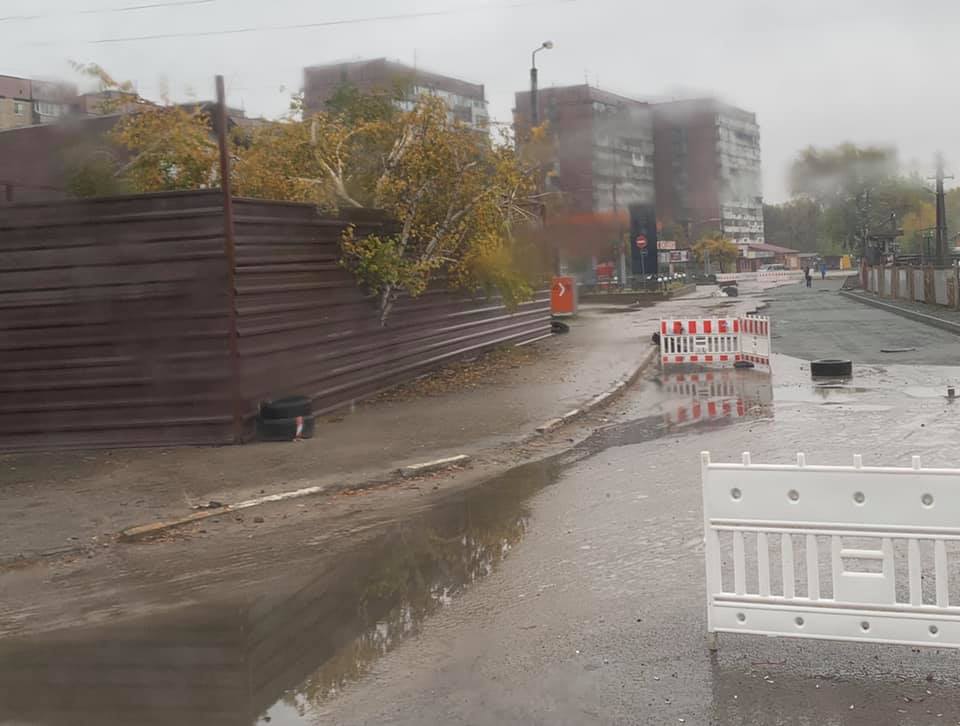 Зона ремонтных работ на Донецком шоссе/ фото: fb Марины Кузнецовой 