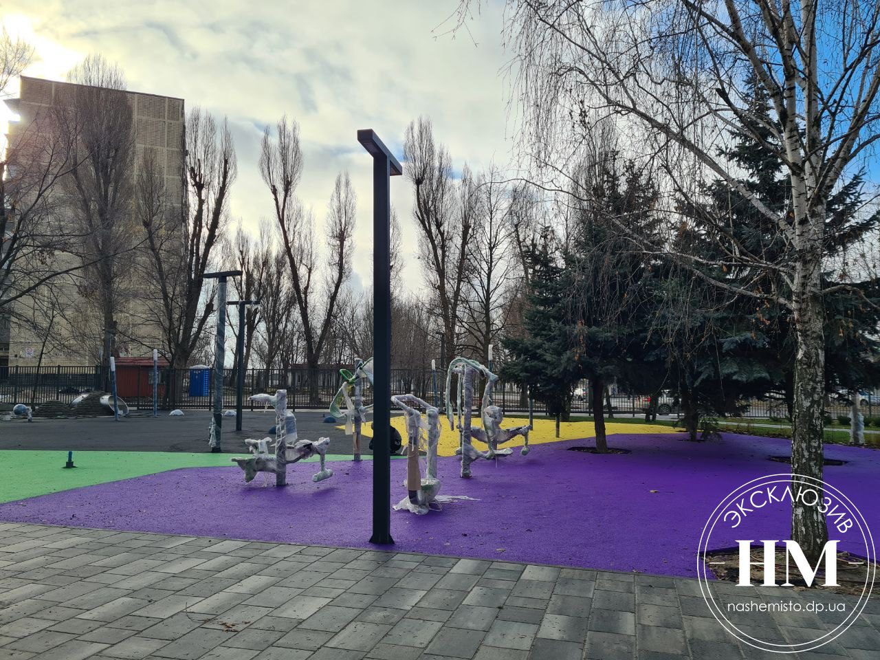 Сквер имени Клочко в Днепре на Калиновой после реконструкции.