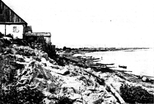 Берег Днепра в начале XX века, на заднем плане - место освящения воды/ фото: gorod.dp.ua