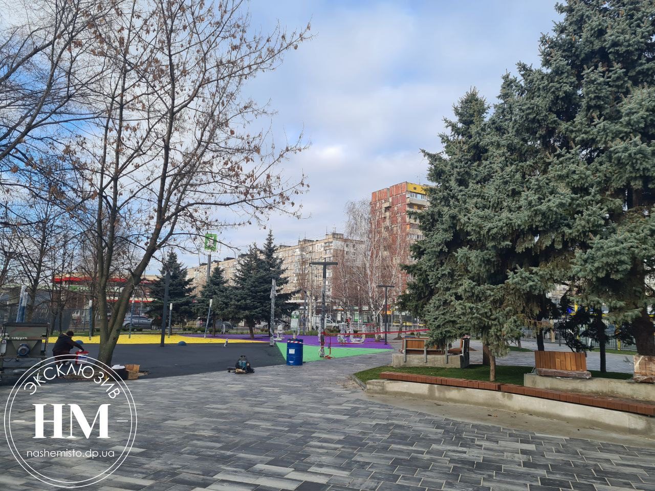 Сквер имени Клочко в Днепре на Калиновой после реконструкции.