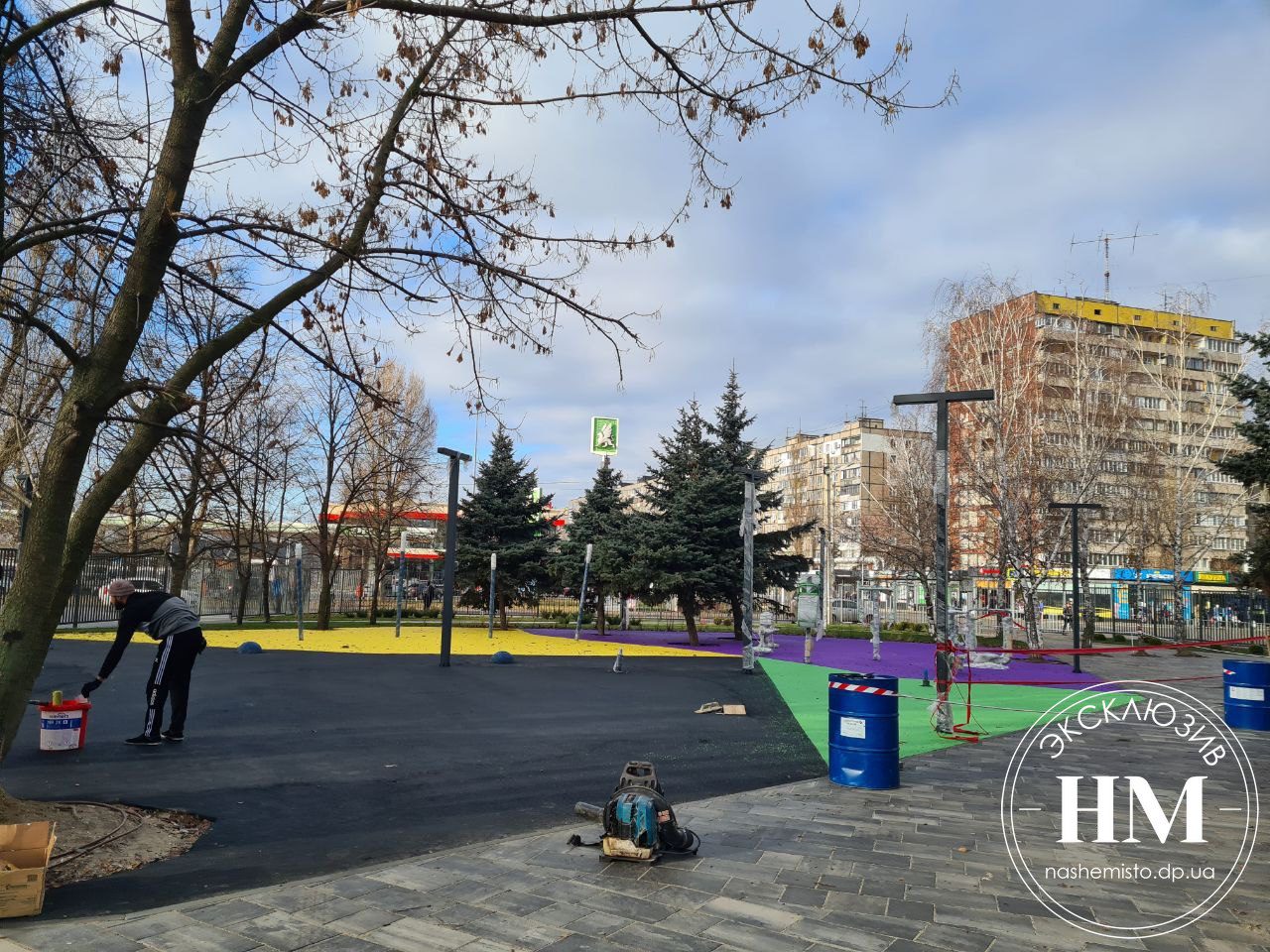 Сквер имени Клочко в Днепре на Калиновой после реконструкции.