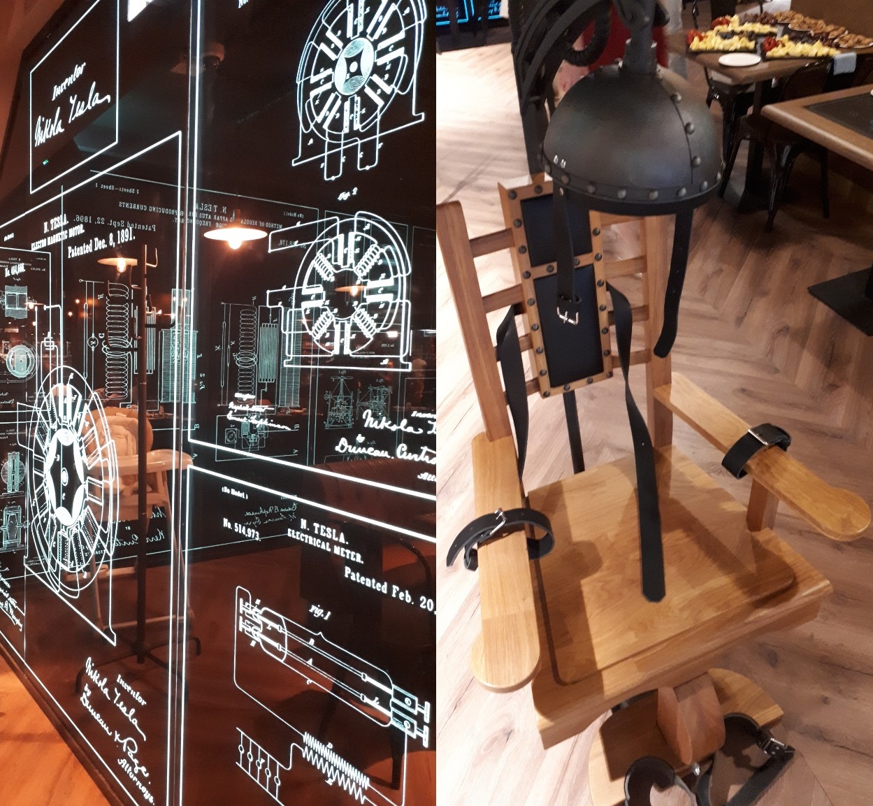 Патенты Теслы и электрический стул для пыток у кофейни/ фото: Светлана Юрченко