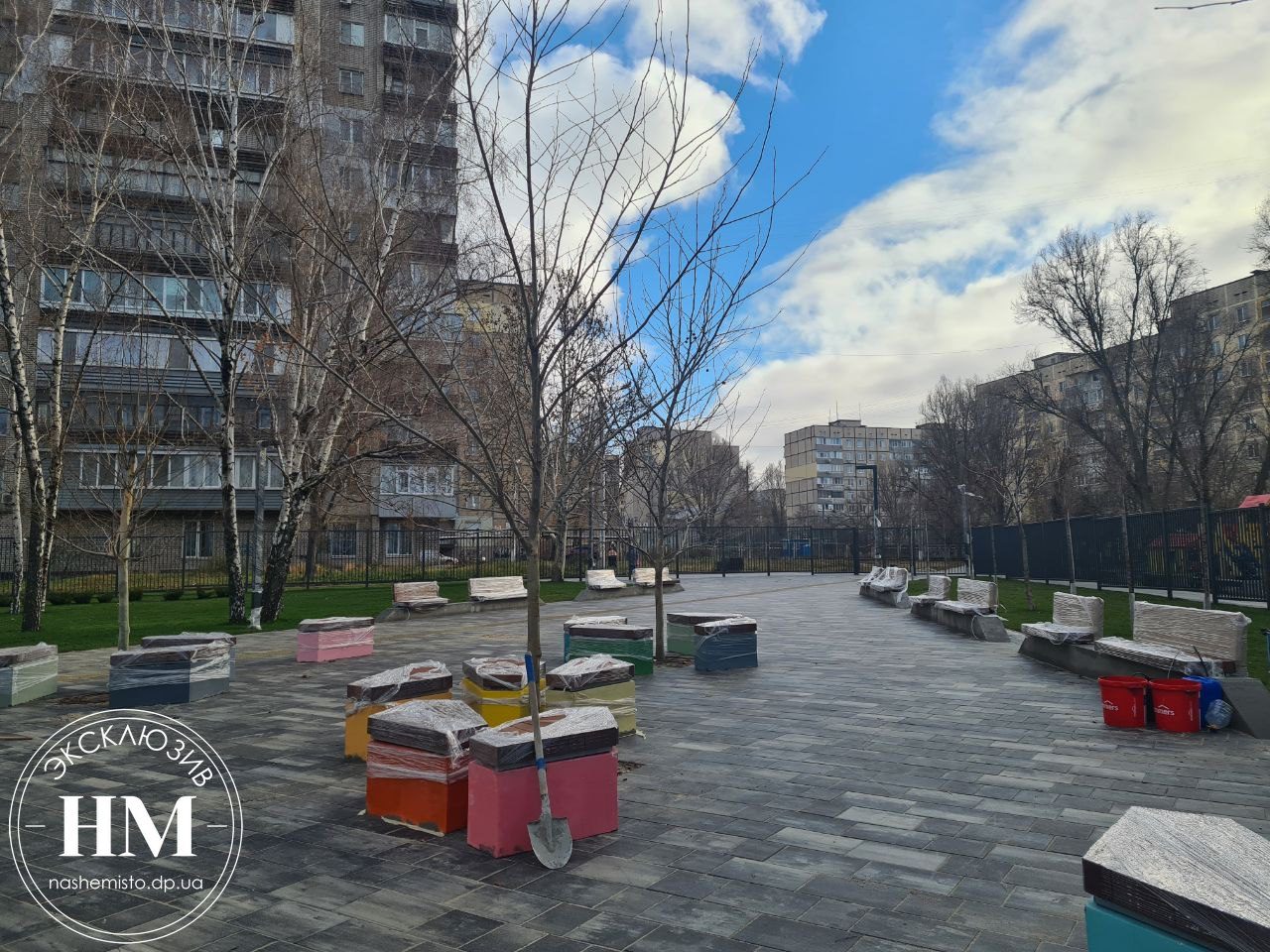 Сквер имени Клочко в Днепре на Калиновой после реконструкции.