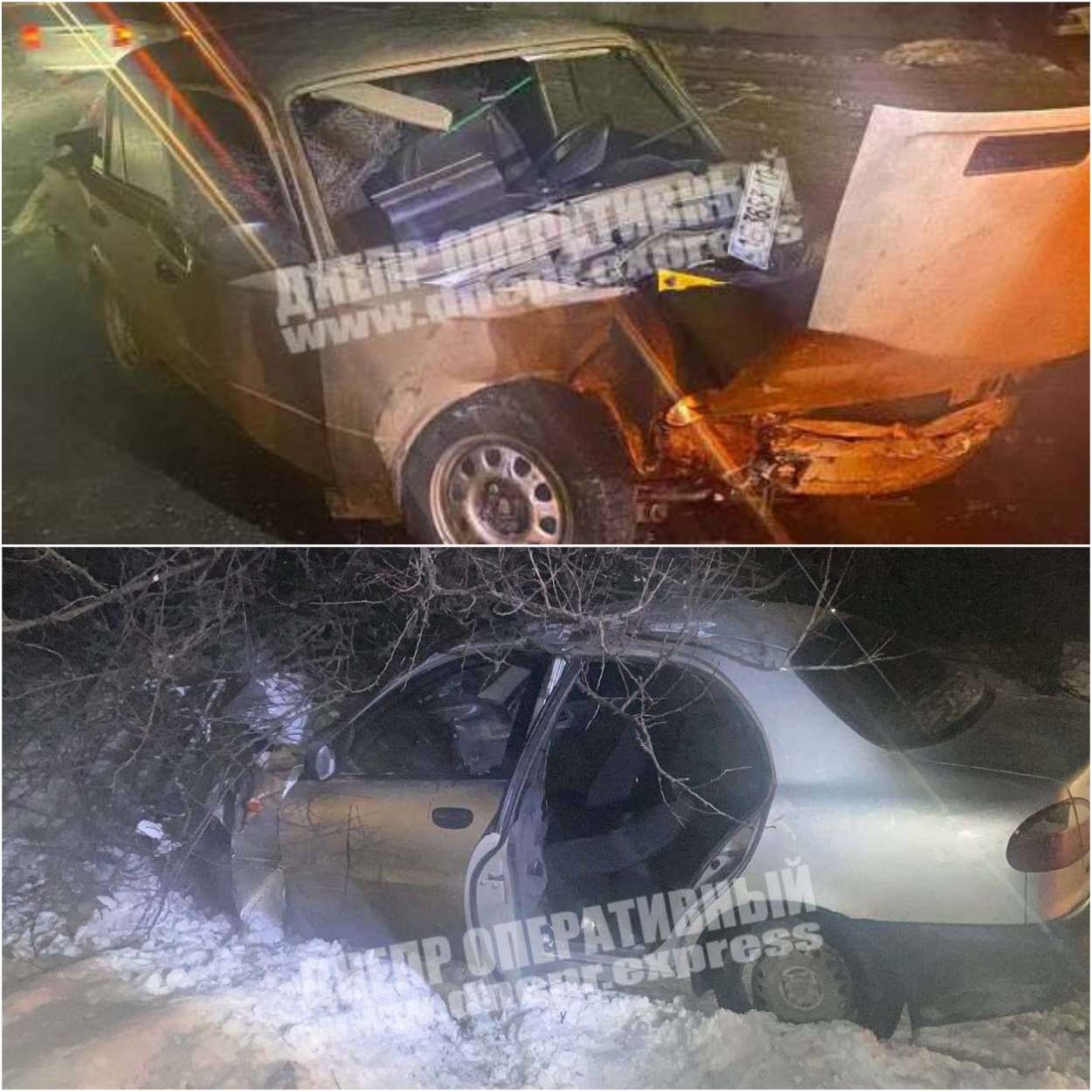 Так выглядели машины после аварии/ фото: Днепр Оперативный