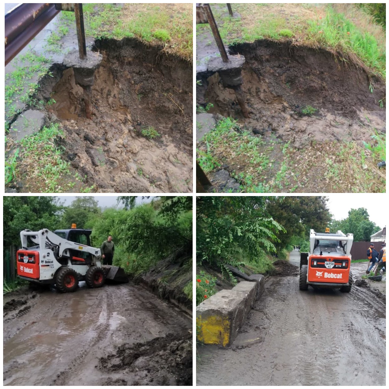 Коммунальщики у Вороновского моста/ фото: пресс-секретарь патрульной полиции Людмила Копыленко