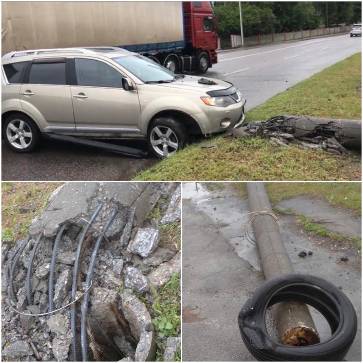 ДТП с Mitsubishi вблизи/ фото: городской департамент благоустройства и инфраструктуры 