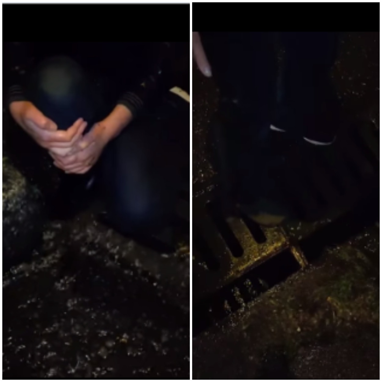 Мужчина, который застрял в ливневке ногой/ фото: пресс-служба патрульной полиции Днепропетровской области