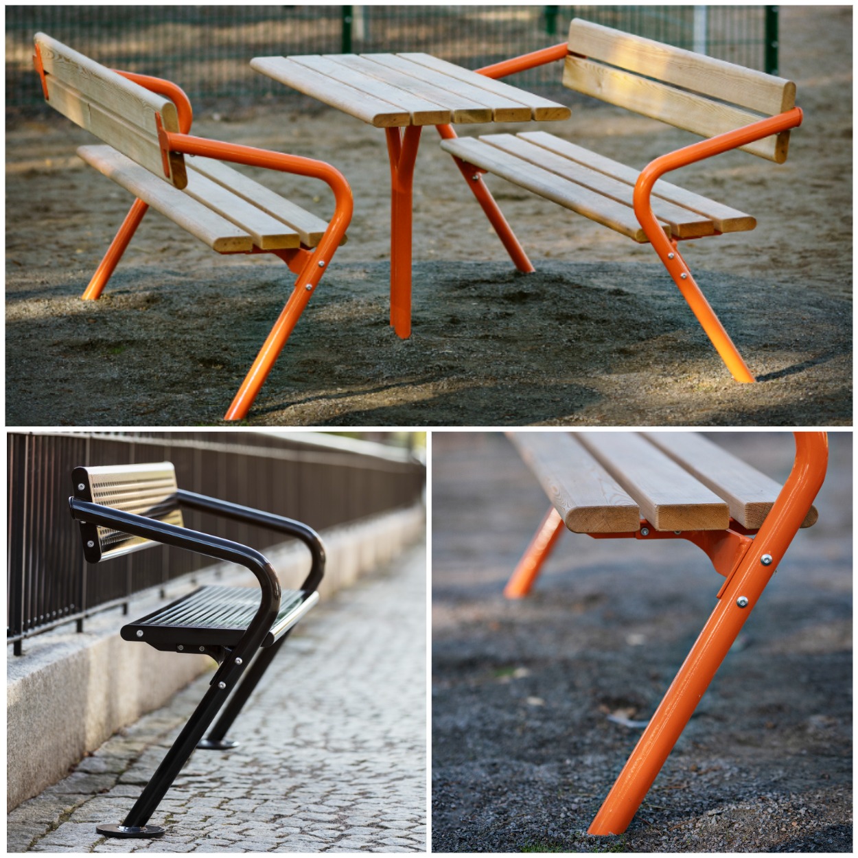 Скамейки AGORA со спинками от KOMPAN/ фото: kompan.com