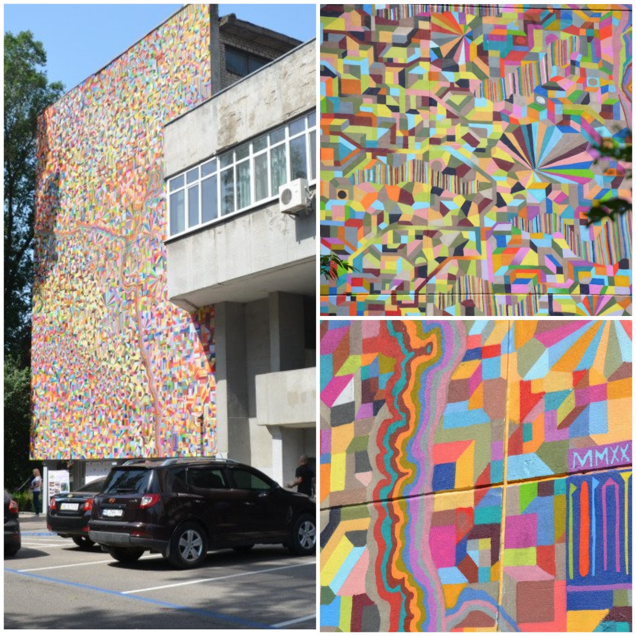 Мурал POPAY на фасаде Приднепровской государственной академии строительства и архитектуры/ фото: Відкритий