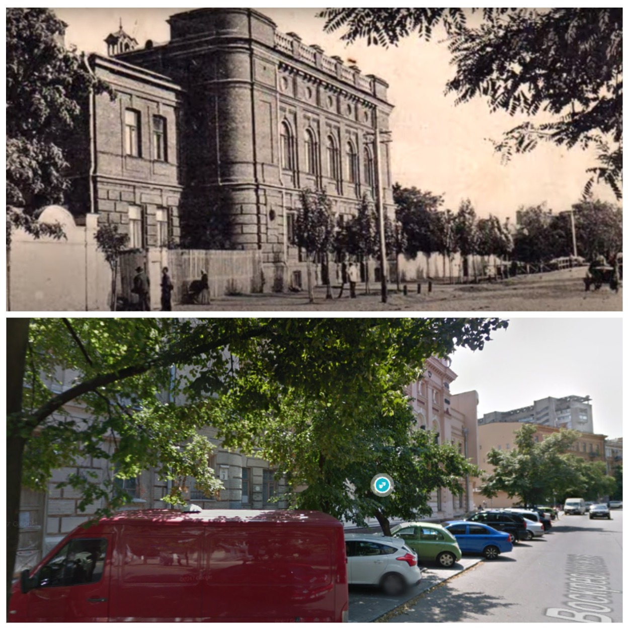 Исчезнувший фонтан у Дома офицеров/ фото: youtube Vital Way, goodlemaps.com