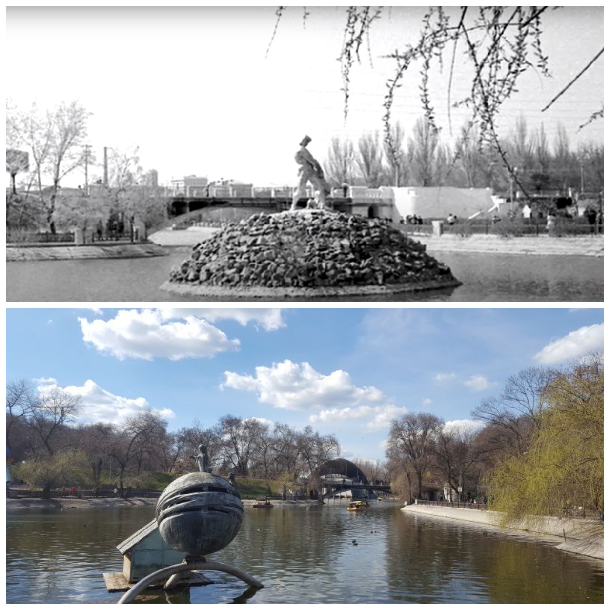 Исчезнувший фонтан "Самсон" в парке Глобы/ фото: youtube Vital Way, igotoworld.com